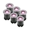 Set van 6 Maisy Smart Grondspots Rond - Ø12cm - 5.5 Watt 345 lumen - RGBWW - Wifi + Bluetooth - Bestuurbaar via app - IP67 waterdicht - Google Home - Amazon Alexa - RVS | HOFTRONIC SMART