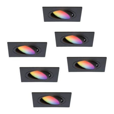 Set van 6 Mallorca - LED inbouwspot - IP20 - Kantelbaar - 5