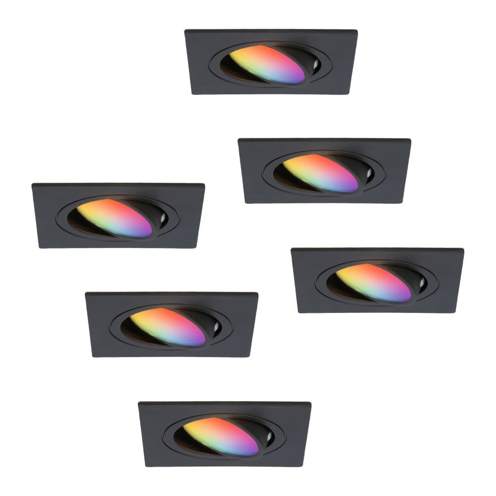 Set van 6 Mallorca - LED inbouwspot - IP20 - Kantelbaar - 5