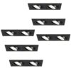 Set van 6 Mallorca LED inbouwspot - IP20 - Kantelbaar - 8 Watt 690 Lumen - 6500K Daglicht wit - Dubbel - GU10 - Dimbaar - Rechthoek - Voor binnen - Zwart | HOFTRONIC