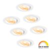 Set van 6 Malta LED inbouwspots - 5 Watt 360 lumen - Dim to warm - Rond - Kantelbaar - IP44 waterdicht - Wit - Incl. Quick Connector box | HOFTRONIC