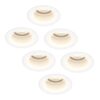 Set van 6 Mari LED inbouwspots verzonken - 4 Watt 345 Lumen - 4000K neutraal wit - GU10 - Dimbaar - Rond - IP64 Waterdicht - Wit - Anti-glare | HOFTRONIC