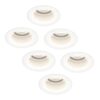 Set van 6 Mari LED inbouwspots verzonken - 4 Watt 345 Lumen - 6500K daglicht wit - GU10 - Dimbaar - Rond - IP64 Waterdicht - Wit - Anti-glare | HOFTRONIC