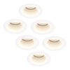 Set van 6 Mari - LED platte inbouwspots met lage inbouwdiepte - 6 Watt 570 Lumen - 4000K Neutraal wit - GU10 LED Module - Verzonken - Dimbaar - Rond - IP65 waterdicht - Wit | HOFTRONIC