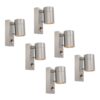 Set van 6 Mason Wandlampen - 2700K Warm Wit - Bewegingssensor en Schemerschakelaar - RVS - IP44 Waterdicht - Wandspot voor binnen en buiten | HOFTRONIC