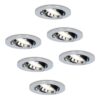 Set van 6 Maya LED inbouwspots - 4 Watt 345 Lumen - 4000K Neutraal wit - GU10 - Dimbaar - Rond - Kantelbaar - IP20 voor binnen - Chroom | HOFTRONIC