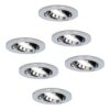 Set van 6 Maya LED inbouwspots - 4 Watt 345 Lumen - 6500K Daglicht wit - GU10 - Dimbaar - Rond - Kantelbaar - IP20 Stofdicht - Chroom | HOFTRONIC