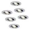 Set van 6 Maya LED inbouwspots - 4 Watt 345 lumen - 2700K Warm wit - GU10 - Dimbaar - Rond - Kantelbaar - IP20 voor binnen - Chroom | HOFTRONIC