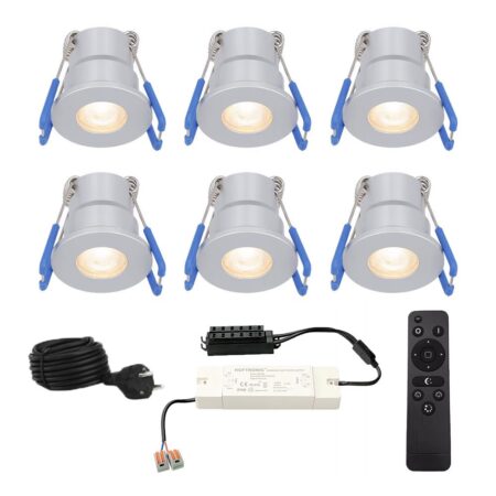 Set van 6 Milano inbouwspots 12V - IP65 waterdicht - 2700K warm wit - 3 Watt 200 lumen - RVS - Verandaverlichting - Dimbaar | HOFTRONIC