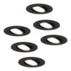 Set van 6 Miro LED inbouwspots - GU10 4 Watt 345 Lumen - 4000K Neutraal wit - Dimbaar - Rond - Kantelbaar - IP20 Voor binnen - Zwart | HOFTRONIC