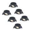 Set van 6 Napels LED inbouwspots Extra Plat (39mm) - 360° Kantelbaar - 8 Watt 570 Lumen - Dimbaar - IP65 Waterdicht voor Badkamer