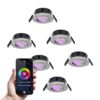 Set van 6 Napels smart inbouwspots - IP65 Waterdicht - 8 Watt 600 Lumen - Kantelbaar - Wifi + Bluetooth - RGBWW - Google Home