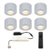 Set van 6 Navarra Mini LED Opbouwspots met Trafo - 12 Volt 3 Watt 200 lumen - Dimbaar - Plat 21