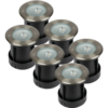 Set van 6 Oblique LED Grondspots buiten - XL Ø15cm - 20° Stralingshoek - 4000K neutraal wit - 8W 350lm - Tuinspot - RVS - IP67 waterdicht | V-TAC