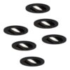 Set van 6 Oslo LED inbouwspot - 4 Watt 345 Lumen - 6500K Neutraal wit - GU10 - Dimbaar - Rond - Kantelbaar - IP20 Stofdicht - Zwart | HOFTRONIC