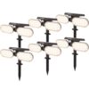 Set van 6 Pato - Solar prikspot - Bewegingssensor en schemerschakelaar - PIR - 3000K Warm wit - 2 lichtstanden - 300 Lumen - 6-12 uur brandtijd - IP65 waterdicht - Tuinspot | HOFTRONIC