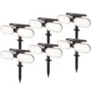 Set van 6 Pato - Solar prikspot - Bewegingssensor en schemerschakelaar - PIR - 6000K Daglicht wit - 2 lichtstanden - 300 Lumen - 6-12 uur brandtijd - IP65 waterdicht - Tuinspot | HOFTRONIC