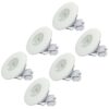 Set van 6 Pavo - Platte LED ipbouwspots met lage inbouwdiepte 12mm - 3 Watt 300 Lumen - 2700K Warm wit - Dimbaar - Rond - Meubelspot - IP44 waterdicht - Wit | HOFTRONIC