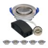 Set van 6 Peru LED Inbouwspots - Kantelbaar armatuur - Diameter 85mm - GU10 Fitting incl. lamphouder - IP65 voor badkamer en buiten - Rond - RVS | HOFTRONIC