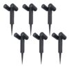 Set van 6 Pinero Dubbel LED prikspot - Kantelbaar - Dimbaar - GU10 - IP65 waterdicht - Zwart - Tuinspot - Pinspot | HOFTRONIC