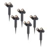 Set van 6 Pinero Dubbel LED prikspots - GU10 8 watt 345 lumen - Dimbaar - Kantelbaar - 2700K warm wit - IP65 Waterdicht - Zwart | HOFTRONIC