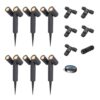 Set van 6 Pinero Dubbel LED prikspots - GU10 8W 690lm - Dimbaar - Kantelbaar - 2700K - IP65 - Zwart - Inclusief installatiemateriaal (Kabel & connector) | HOFTRONIC