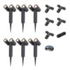 Set van 6 Pinero Dubbel LED prikspots - GU10 8W 690lm - Dimbaar - Kantelbaar - GU10 - 4000K - IP64 - Zwart - Inclusief installatiemateriaal (Kabel & connector) | HOFTRONIC