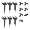 Set van 6 Pinero Dubbel LED prikspots - GU10 8W 690lm - Dimbaar - Kantelbaar - GU10 - 6500K - IP64 - Zwart - Inclusief installatiemateriaal (Kabel & connector) | HOFTRONIC