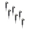 Set van 6 Pinero LED prikspots - GU10 4 Watt 345 Lumen - Dimbaar - Kantelbaar - 6500K daglicht wit - IP64 Waterdicht - Zwart - Tuinspot | HOFTRONIC