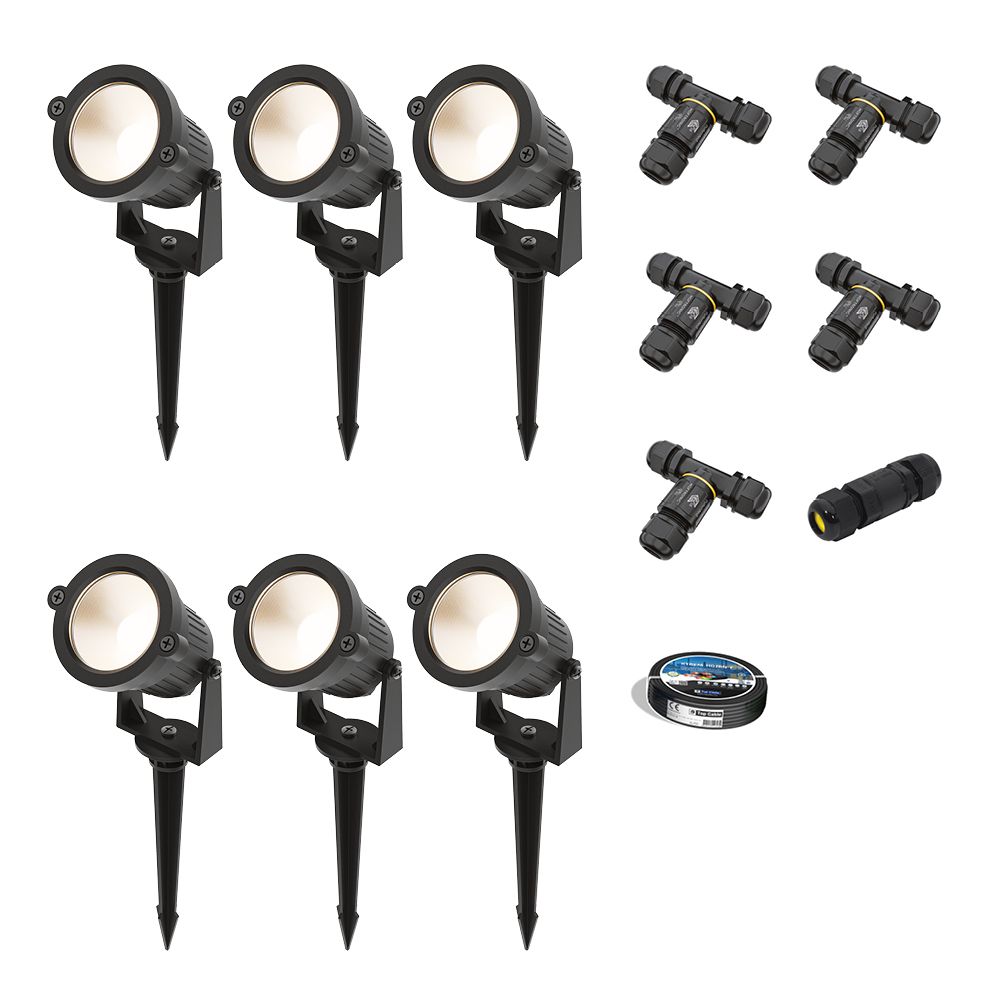 Set van 6 Piton LED Prikspots - 4