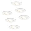Set van 6 Pittsburg LED inbouwspots - GU10 4 Watt 345 Lumen - 4000K Neutraal wit - Dimbaar - Rond - Kantelbaar - IP20 Voor binnen - Wit | HOFTRONIC