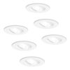 Set van 6 Pittsburg LED inbouwspots - GU10 4 Watt 345 Lumen - 6500K Daglicht wit - Dimbaar - Rond - Kantelbaar - IP20 Voor binnen - Wit | HOFTRONIC