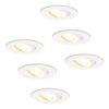 Set van 6 Pittsburg LED inbouwspots - GU10 4 Watt 345 lumen - 2700K Warm wit - Dimbaar - Rond - Kantelbaar - IP20 Voor binnen - Wit | HOFTRONIC