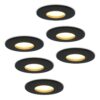 Set van 6 Porto - LED Inbouwspots - 4 Watt 345 lumen - 2700K Warm wit - GU10 - Dimbaar - Rond - IP44 voor badkamer