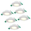Set van 6 Prado dimbare LED-inbouwspots - 6 watt 570 lumen - CCT instelbare lichtkleur 2700K/4000K/6000K - lage inbouwdiepte 25 mm - rond - IP20 voor gebruik binnenshuis - Wit | HOFTRONIC