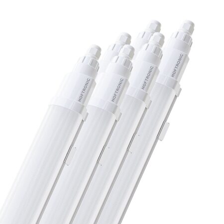 Set van 6 Q-Series LED TL Armaturen 60cm - 18 Watt 2160 Lumen vervangt 72 Watt - 120lm/W - 6500K daglicht wit licht - Gereedschapsloos Koppelbaar - IK08 - IP65 Waterdicht - Tri-proof plafondverlichting | HOFTRONIC