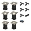 Set van 6 Ramsay LED Grondspot - Dimbaar - Vierkant - GU10 - 4W 345lm - 6500K daglicht wit - RVS - IP67 waterdicht - Tuinspot - Oprit - Inclusief installatiemateriaal (Kabel & connector) | HOFTRONIC