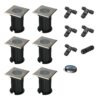 Set van 6 Ramsay LED Grondspots - Vierkant - RVS - GU10 fitting - Excl. lichtbron - IP67 waterdicht - Tuinspot - Oprit - Inclusief installatiemateriaal (Kabel & connector) | HOFTRONIC