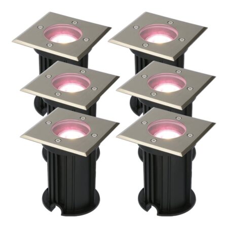 Set van 6 Ramsay Smart Grondspots buiten - Vierkant - 5