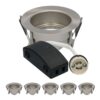 Set van 6 Rio - LED Inbouwspots - Armatuur - Diameter 85mm - GU10 Fitting incl. lamphouder - IP65 voor badkamer en buiten - Rond - RVS | HOFTRONIC