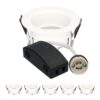 Set van 6 Rio - LED Inbouwspots - Armatuur - Diameter 85mm - GU10 Fitting incl. lamphouder - IP65 voor badkamer en buiten - Rond - Wit | HOFTRONIC