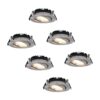 Set van 6 Rome LED inbouwspots - Kantelbaar - IP44 waterdicht - 6 Watt 500 lumen - 2700K warm wit - Lage inbouwdiepte 27mm - Dimbaar - Rond - RVS - Voor binnen en buiten | HOFTRONIC