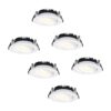 Set van 6 Rome LED inbouwspots - Kantelbaar - IP44 waterdicht - 6 Watt 500 lumen - 2700K warm wit - Lage inbouwdiepte 27mm - Dimbaar - Rond - Wit - Voor binnen en buiten | HOFTRONIC