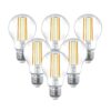 Set van 6 Smart E27 LED Filament Lamp - 7W 806lm - A60 Clear - 1800-3000K - Dimbaar | HOFTRONIC