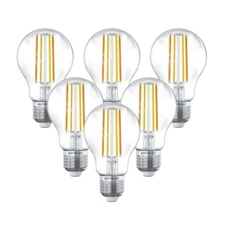 Set van 6 Smart E27 LED Filament Lamp - 7W 806lm - A60 Clear - 1800-3000K - Dimbaar | HOFTRONIC