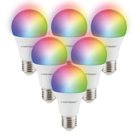Set van 6 Smart E27 lampen - A60 Bolvorm - 10 Watt 806 lumen - RGBWW - Wifi & Bluetooth - Bestuurbaar via app - Google Home