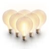 Set van 6 Smart filament lampen - G125 bolvorm - E27 - 7 Watt 806 lumen - CCT White Ambience - Wifi & Bluetooth - Bestuurbaar via app - Google Home