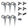 Set van 6 Spikey LED prikspots - GU10 4 Watt 345 Lumen - Dimbaar - Kantelbaar - 4000K neutraal wit - IP64 Waterdicht - Antraciet - Tuinspots - Pinspots - Inclusief installatiemateriaal (Kabel & connector) | HOFTRONIC