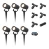 Set van 6 Spikey LED prikspots - GU10 4 Watt 345 Lumen - Dimbaar - Kantelbaar - 4000K neutraal wit - IP64 Waterdicht - Zwart - Tuinspots - Pinspots - Inclusief installatiemateriaal (Kabel & connector) | HOFTRONIC