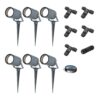 Set van 6 Spikey LED prikspots - GU10 4 Watt 345 Lumen - Dimbaar - Kantelbaar - 6500K daglicht wit - IP64 Waterdicht - Antraciet - Tuinspots - Pinspots - Inclusief installatiemateriaal (Kabel & connector) | HOFTRONIC